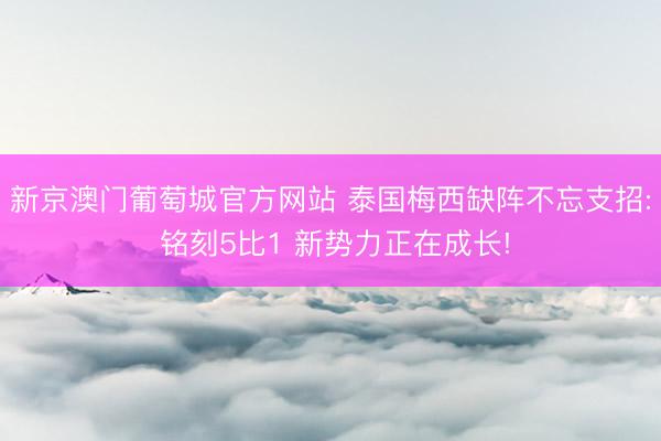 新京澳门葡萄城官方网站 泰国梅西缺阵不忘支招: 铭刻5比1 新势力正在成长!