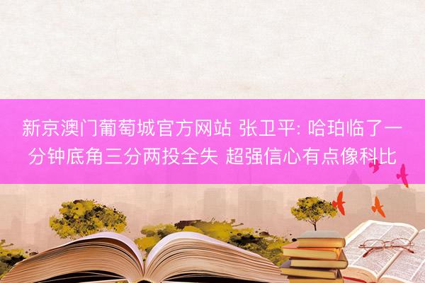 新京澳门葡萄城官方网站 张卫平: 哈珀临了一分钟底角三分两投全失 超强信心有点像科比