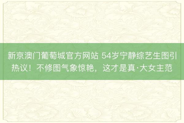 新京澳门葡萄城官方网站 54岁宁静综艺生图引热议!不修图气象惊艳,这才是真·大女主范