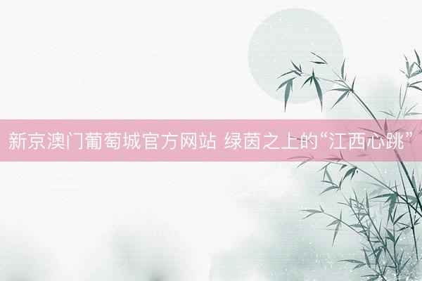 新京澳门葡萄城官方网站 绿茵之上的“江西心跳”